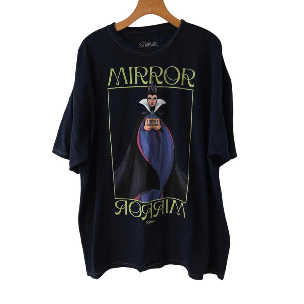 Disney Snow White Evil Queen T-Shirt Mirror Mirror Graphic Print Navy Blue 2XL